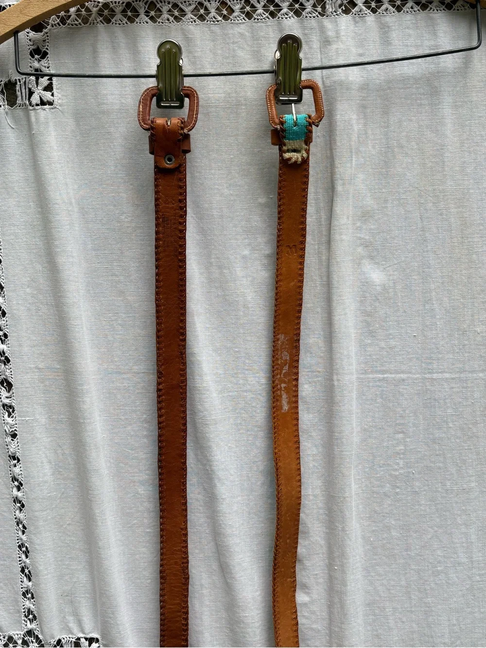 Vintage Handmade Belts From Guatemala Medium Set of 2